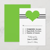 Carte d'intervention Mariage de coeur, verte (Devant / Derrière)