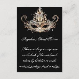 Carte d'intervention Masquerade Ball avec choix de