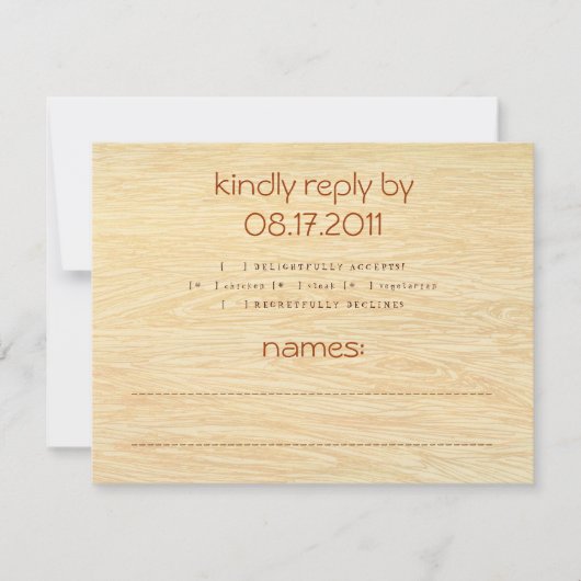 Carte d'intervention pour le grain de bois (Devant)