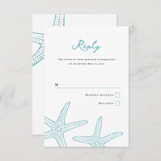 Carte d'intervention pour poisson étoilé turquoise (Devant / Derrière)