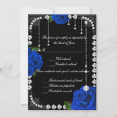 Carte d'intervention Romantique Roses Bleus Et Dia (Devant)