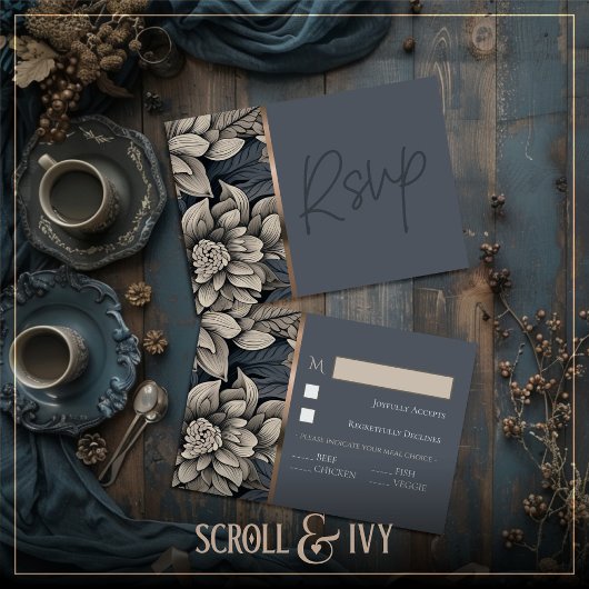 Carte d'intervention Royal Blue & Champagne White 