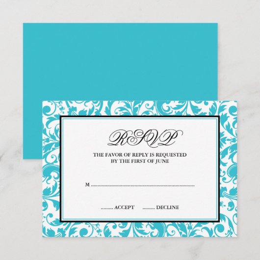 Carte d'intervention turquoise et noire en cas de  (Devant / Derrière)