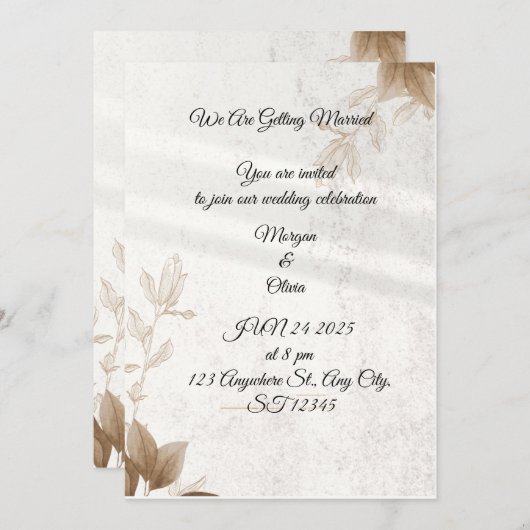 carte d'invitation (Devant / Derrière)