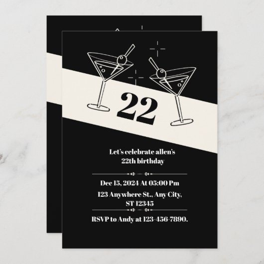 carte d'invitation (Devant / Derrière)