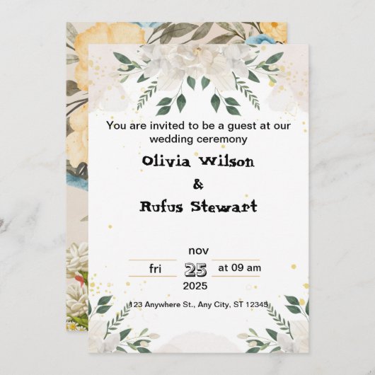 carte d'invitation (Devant / Derrière)