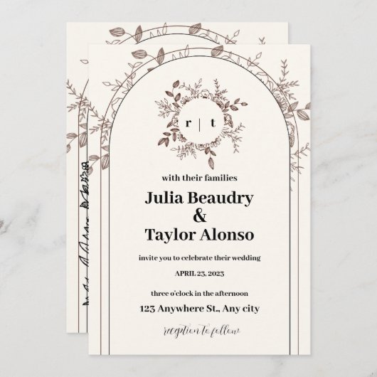 carte d'invitation (Devant / Derrière)