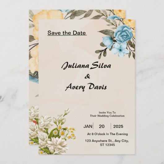 carte d'invitation (Devant / Derrière)