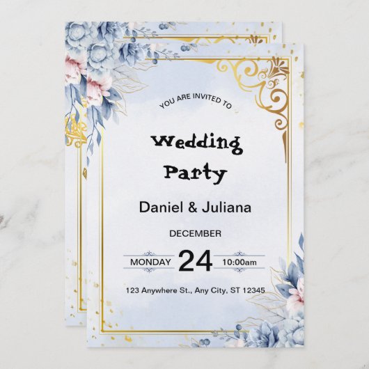 CARTE D'INVITATION (Devant / Derrière)