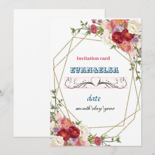 CARTE D'INVITATION (Devant / Derrière)