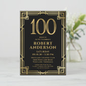 Carte d'invitation 100e anniversaire Black Gold  (Debout devant)