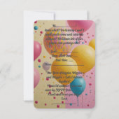 Carte d'invitation 1er anniversaire. (Dos)