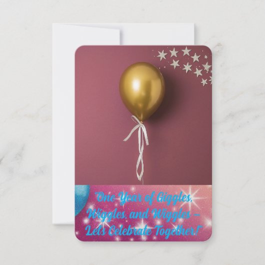 Carte d'invitation 1er anniversaire. (Devant)