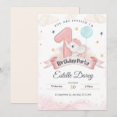 Carte d'invitation 1er anniversaire - carte d'anni (Devant / Derrière)