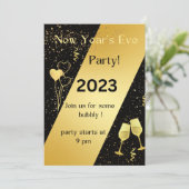 Carte d'invitation 2023 Gold & Black (Debout devant)