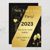 Carte d'invitation 2023 Gold & Black (Devant / Derrière)