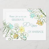 Carte d'invitation 20e anniversaire de Garden Flow (Devant / Derrière)