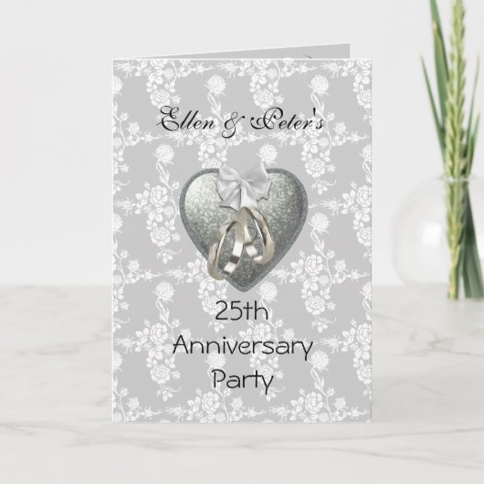 Carte d'invitation 25e anniversaire de mariage Par (Devant)