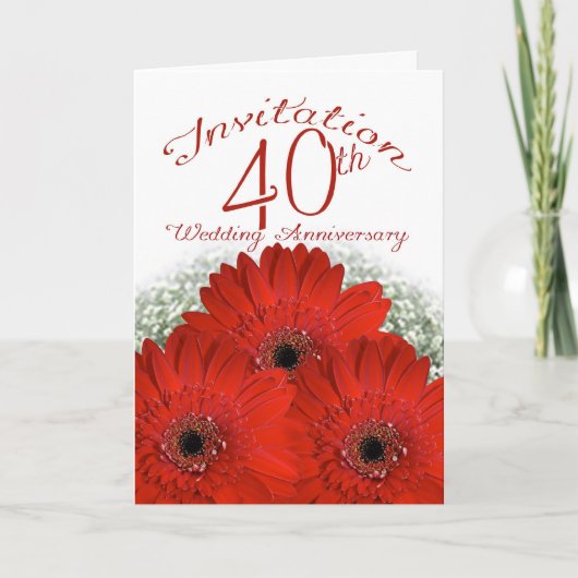 Carte d'invitation 40e anniversaire de mariage - r (Devant)