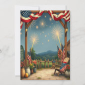 Carte d'invitation 4 juillet rustique - Patriotiqu (Dos)