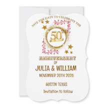 carte d'invitation 50e anniversaire de mariage 