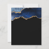 Carte d'invitation 60 ans Budget Blue Gold Agate (Dos)