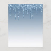 Carte d'invitation 60 ans Budget Glitter Drip Bleu (Dos)