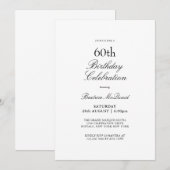 Carte d'invitation 6oth anniversaire portrait (Devant / Derrière)