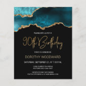 Carte d'invitation 90 ans Budget Teal Agate Dark (Devant)