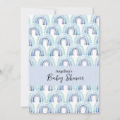 Carte d'invitation à baby shower plat avec design. (Dos)