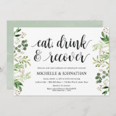 Carte d'invitation à Brunch Mariage de la Poste de (Devant / Derrière)