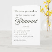 Carte d'invitation à Chavouot - Simple et Minimali (Fleur jaune)