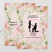 carte d'invitation à engagement plat Taille : 5" x (Devant / Derrière)