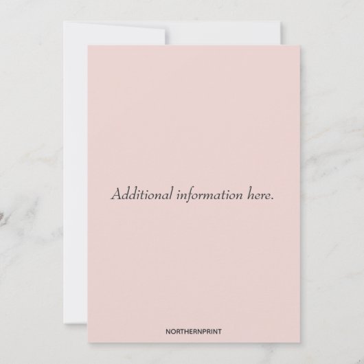 Carte d'invitation à fleurs roses modifiables (Dos)