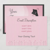 Carte d'invitation à Kitty (Devant / Derrière)