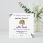 Carte d'invitation à la cérémonie de Dastar Bandi (Debout devant)