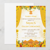 Carte d'invitation à la cérémonie Haldi (Devant / Derrière)