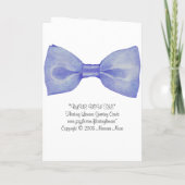Carte d'invitation à la Cravate Bleu Bow (Dos)