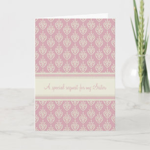 Carte d'invitation à la crème rose Soeur Maid of H