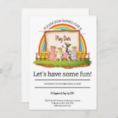 Carte d'invitation à la date de jeu agricole (Devant / Derrière)