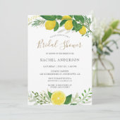 Carte d'invitation à la douche nuptiale au citron  (Debout devant)