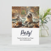 Carte d'invitation à la fête d'anniversaire du cha (Debout devant)