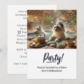 Carte d'invitation à la fête d'anniversaire du cha (Devant / Derrière)