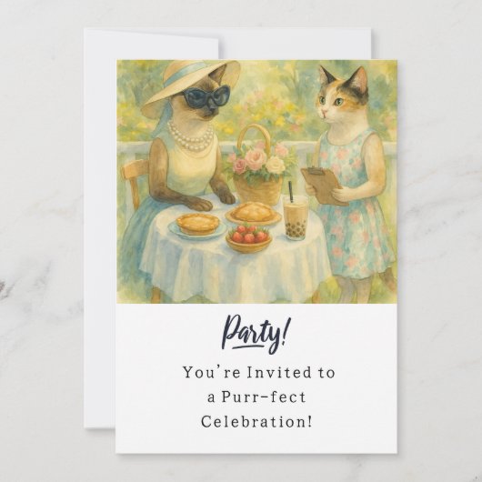 Carte d'invitation à la fête d'anniversaire du cha (Devant)