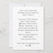 Carte d'invitation à la fête d'anniversaire du cha (Dos)