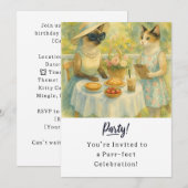 Carte d'invitation à la fête d'anniversaire du cha (Devant / Derrière)