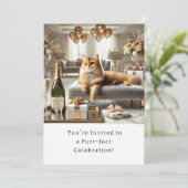 Carte d'invitation à la fête d'anniversaire du cha (Debout devant)