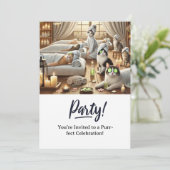 Carte d'invitation à la fête d'anniversaire du cha (Debout devant)