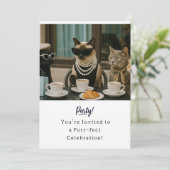 Carte d'invitation à la fête d'anniversaire du cha (Debout devant)