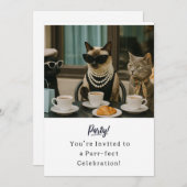Carte d'invitation à la fête d'anniversaire du cha (Devant / Derrière)
